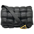 Load image into Gallery viewer, Bottega Veneta Black Leather Medium Padded Cassette Intrecciato Shoulder Bag
