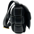 Load image into Gallery viewer, Bottega Veneta Black Leather Medium Padded Cassette Intrecciato Shoulder Bag