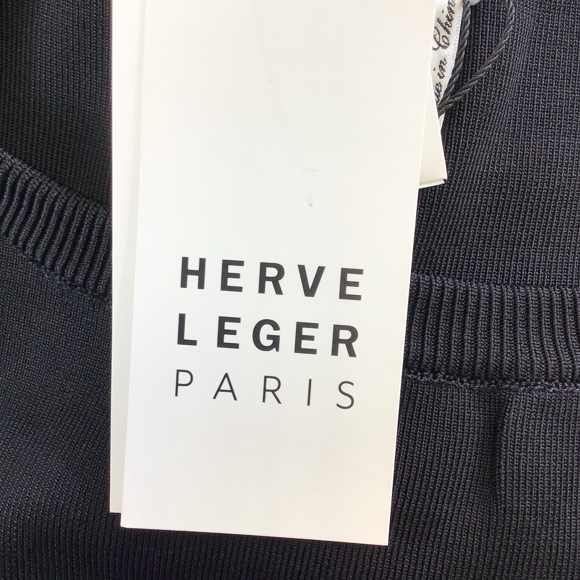 Herve Leger Black Sleeveless Fit and Flare Mini Dress