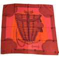 Load image into Gallery viewer, Hermes Red / Orange Brandebourgs Square Silk Twill Scarf