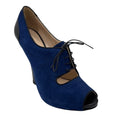 Load image into Gallery viewer, Giorgio Armani Blue / Black Suede and Leather Open Toe Heels