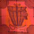 Load image into Gallery viewer, Hermes Red / Orange Brandebourgs Square Silk Twill Scarf