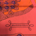 Load image into Gallery viewer, Hermes Red / Orange Brandebourgs Square Silk Twill Scarf