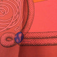 Load image into Gallery viewer, Hermes Red / Orange Brandebourgs Square Silk Twill Scarf