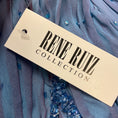 Load image into Gallery viewer, Rene Ruiz Collection Blue Iridescent Beaded Strapless Gown / Formal Dress