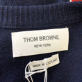 Load image into Gallery viewer, Thom Browne Navy Blue Bow Design Long Sleeved Button-down Cashmere Knit Cardigan Sweater