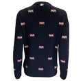 Load image into Gallery viewer, Thom Browne Navy Blue Bow Design Long Sleeved Button-down Cashmere Knit Cardigan Sweater