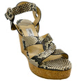 Load image into Gallery viewer, Jimmy Choo Snake Embossed Aleli Cork Wedge Sandals