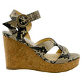 Load image into Gallery viewer, Jimmy Choo Snake Embossed Aleli Cork Wedge Sandals