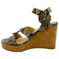 Load image into Gallery viewer, Jimmy Choo Snake Embossed Aleli Cork Wedge Sandals