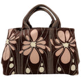 Load image into Gallery viewer, Prada Brown / Pink Canvas Tessuto Stampata Tote Bag