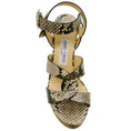 Load image into Gallery viewer, Jimmy Choo Snake Embossed Aleli Cork Wedge Sandals