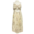 Load image into Gallery viewer, Zimmermann Beige Multi Floral Printed Cut-Out Detail Linen Midi Dress