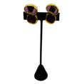 Load image into Gallery viewer, Chanel Vintage Purple / Gold Enamel Clip-on Earrings