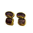 Load image into Gallery viewer, Chanel Vintage Purple / Gold Enamel Clip-on Earrings