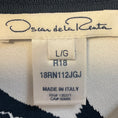 Load image into Gallery viewer, Oscar de la Renta Navy Blue / White Flared Stretch Knit Dress
