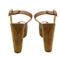 Load image into Gallery viewer, Christian Louboutin Nude Leather and Cork Platform Peep Toe Sandals