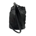 Load image into Gallery viewer, Cult Gaia Black Fifi Woven Leather Mini Backpack