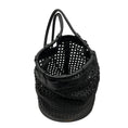 Load image into Gallery viewer, Cult Gaia Black Fifi Woven Leather Mini Backpack