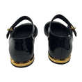 Load image into Gallery viewer, Chanel Black / Gold CC Logo Quilted Lambskin Patent Cap Toe Mary Jane Ballerina Flats