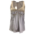 Load image into Gallery viewer, Brunello Cucinelli Taupe Sleeveless V-Neck Silk Blouse
