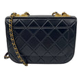 Load image into Gallery viewer, Chanel Black / Burgundy Trimmed Quilted Leather Single Flap Handbag with Aged Gold Hardware