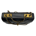 Load image into Gallery viewer, Chanel Black / Burgundy Trimmed Quilted Leather Single Flap Handbag with Aged Gold Hardware