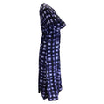 Load image into Gallery viewer, Proenza Schouler Navy Blue / Purple Draped Tie Dye Print Midi Dress