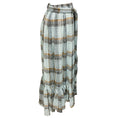 Load image into Gallery viewer, Lisa Marie Fernandez Light Blue / Brown Plaid Maxi Skirt with Belt