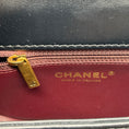 Load image into Gallery viewer, Chanel Black / Burgundy Trimmed Quilted Leather Single Flap Handbag with Aged Gold Hardware