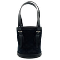 Load image into Gallery viewer, Louis Vuitton Black Mono Canvas Mini Logo Bucket Bag