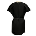 Load image into Gallery viewer, Valentino Black Lambskin Leather Trimmed Wool Crepe Mini Dress with Belt
