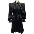 Load image into Gallery viewer, The Vampire's Wife Black Dotted Dress with Tie Belt