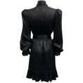 Load image into Gallery viewer, The Vampire's Wife Black Dotted Dress with Tie Belt