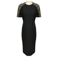 Load image into Gallery viewer, Burberry Charcoal Grey Bejeweled Short Sleeved Midi Dress
