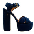 Load image into Gallery viewer, Laurence Dacade Navy Blue Terry Rosella Platform Sandals
