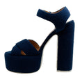 Load image into Gallery viewer, Laurence Dacade Navy Blue Terry Rosella Platform Sandals