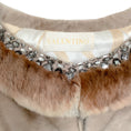 Load image into Gallery viewer, Valentino Beige Broadtail Chinchilla Cropped Jacket with Jewel Embellished Neckline
