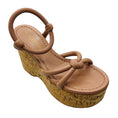 Load image into Gallery viewer, Gianvito Rossi Peach Nappa Lamb Leather 100mm Platform Wedge Heel Sandals