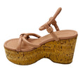 Load image into Gallery viewer, Gianvito Rossi Peach Nappa Lamb Leather 100mm Platform Wedge Heel Sandals