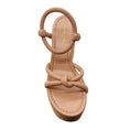 Load image into Gallery viewer, Gianvito Rossi Peach Nappa Lamb Leather 100mm Platform Wedge Heel Sandals