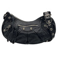 Load image into Gallery viewer, Balenciaga Black Le Cagole Small Shoulder Bag in Arena Lambskin with Aged Silver Hardware
