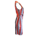 Load image into Gallery viewer, Just Cavalli Red / Light Blue Multi Printed Sleeveless V-Neck Midi Dress