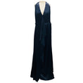Load image into Gallery viewer, Carolina Herrera Navy Sleeveless V-Neck Satin Gown / Formal Dress