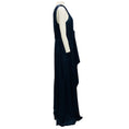 Load image into Gallery viewer, Carolina Herrera Navy Sleeveless V-Neck Satin Gown / Formal Dress