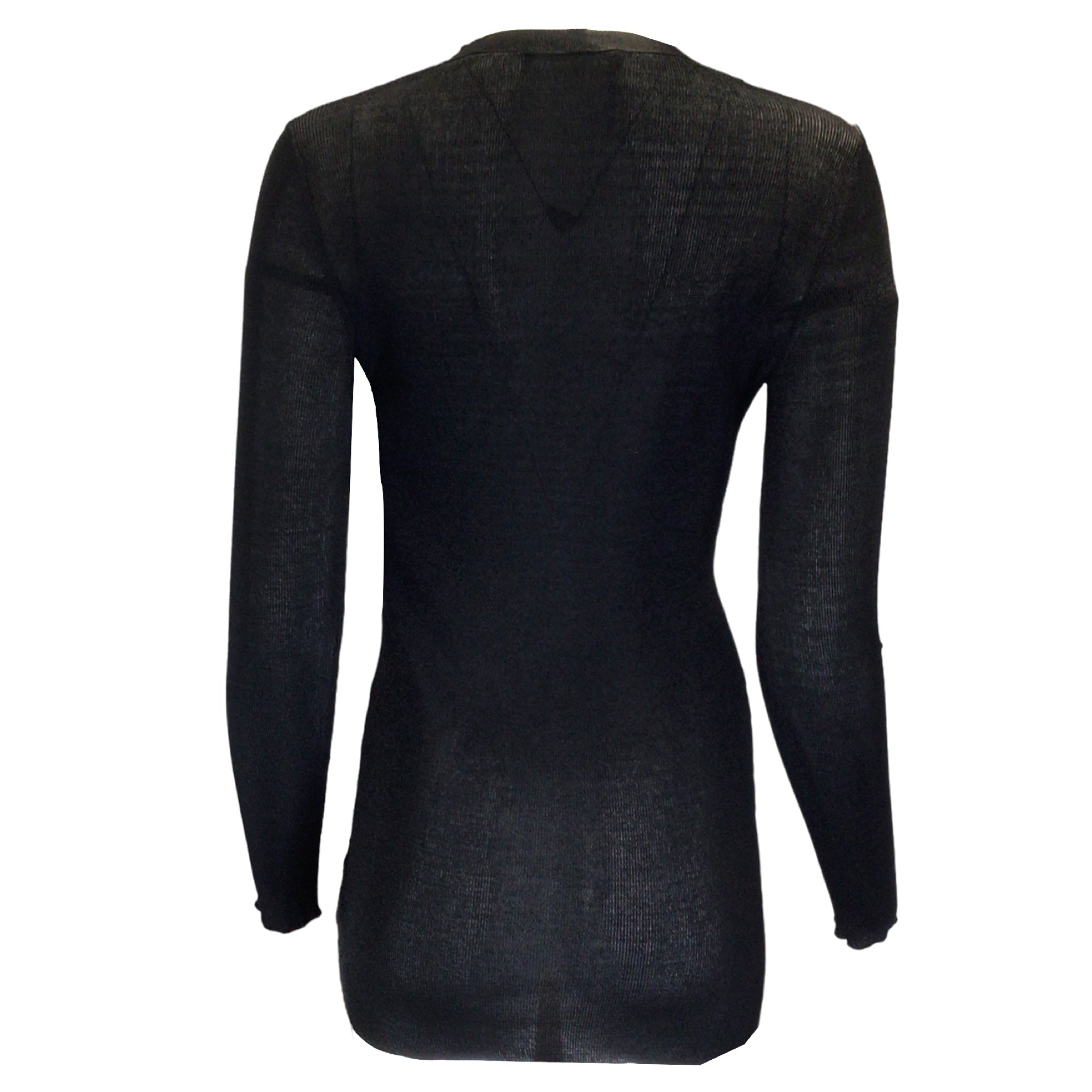 Gucci Black Metallic Button-down Knit Cardigan Sweater