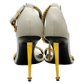 Load image into Gallery viewer, Tom Ford Ivory Leather Pointy Naked Sandals with Gold Chain and Padlock