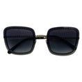 Load image into Gallery viewer, Chanel Dark Grey Gradient Lens Rimless Square Frame Sunglasses with Gold Chain Detail