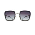 Load image into Gallery viewer, Chanel Dark Grey Gradient Lens Rimless Square Frame Sunglasses with Gold Chain Detail