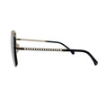 Load image into Gallery viewer, Chanel Dark Grey Gradient Lens Rimless Square Frame Sunglasses with Gold Chain Detail